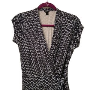 Ann Taylor Sleeveless Wrap Dress Size 6 Blue